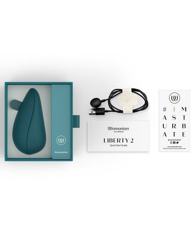 Вакуумний кліторальний стимулятор Womanizer Liberty 2 Dark Petrol - Фото №7