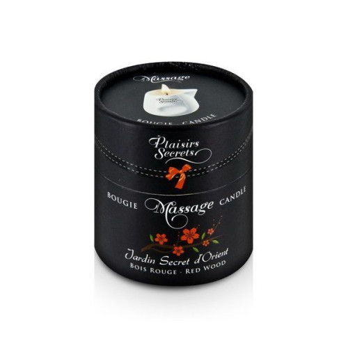 Масажна свічка Plaisirs Secrets Red Wood (80 мл) подарункове паковання, керамічний посуд