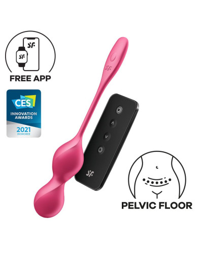 Вагінальні смарт-кульки з вібрацією Satisfyer Love Birds 2 Connect App Red, 86 г, пульт ДК - Фото №1
