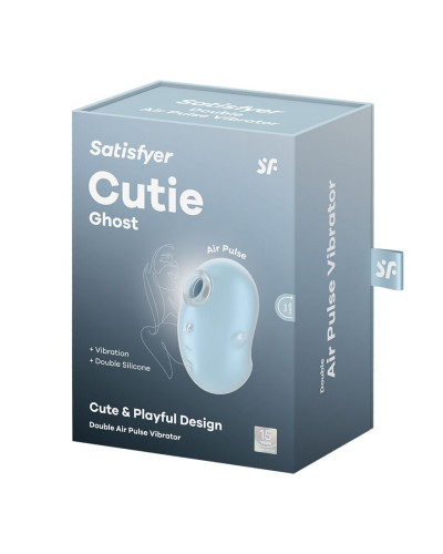 Вакуумний кліторальний стимулятор з вібрацією Satisfyer Cutie Ghost Blue - Фото №5