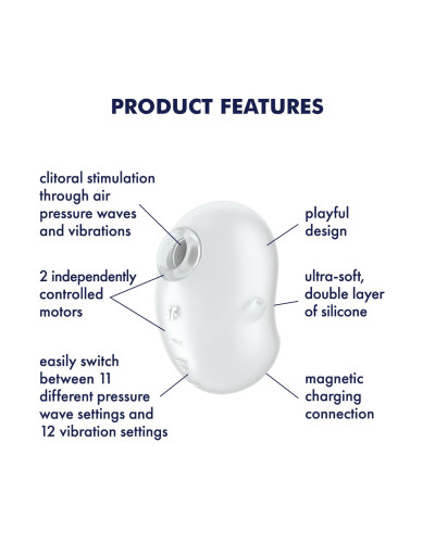 Вакуумный клиторальный стимулятор с вибрацией Satisfyer Cutie Ghost White - Фото №3