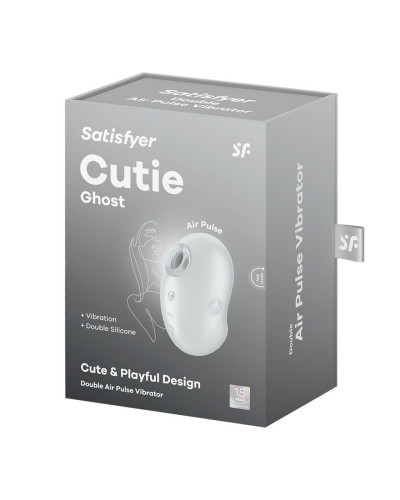 Вакуумный клиторальный стимулятор с вибрацией Satisfyer Cutie Ghost White - Фото №5