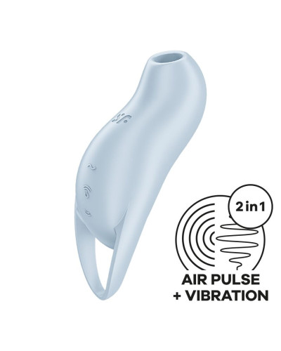 Вакуумний кліторальний стимулятор з вібрацією Satisfyer Pocket Pro 1 Blue - Фото №1