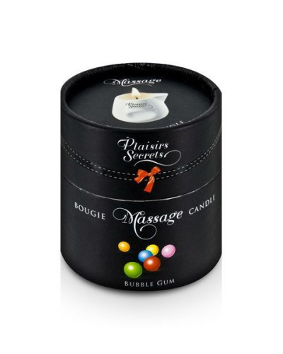 Масажна свічка Plaisirs Secrets Bubble Gum (80 мл) подарункова упаковка, керамічний посуд - Фото №3
