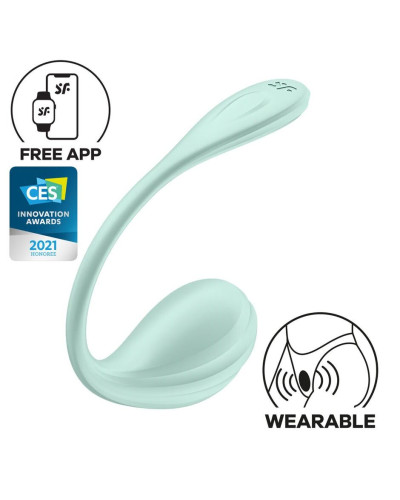 Смарт-виброяйцо Satisfyer Smooth Petal Connect App Mint - Фото №1