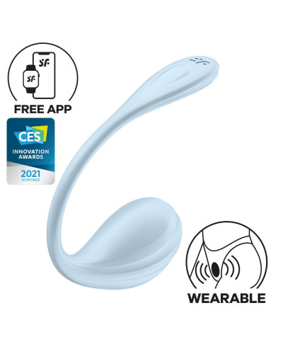 Смарт-віброяйце Satisfyer Smooth Petal Connect App Light Blue - Фото №1