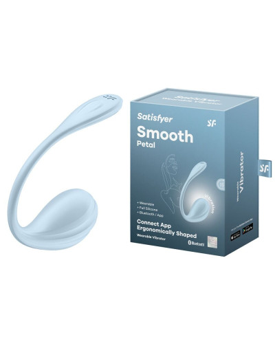 Смарт-віброяйце Satisfyer Smooth Petal Connect App Light Blue - Фото №8