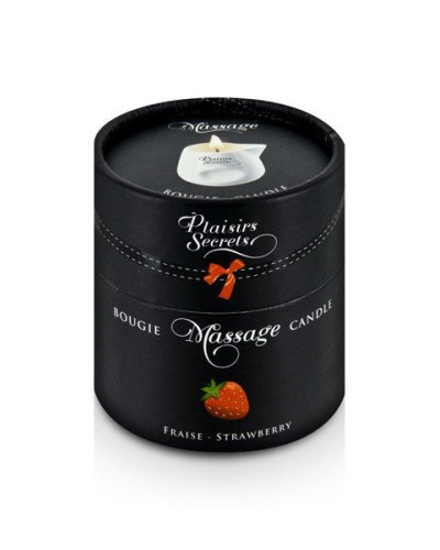 Масажна свічка Plaisirs Secrets Strawberry (80 мл) подарункова упаковка, керамічний посуд - Фото №3
