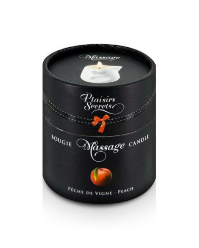 Массажная свеча Plaisirs Secrets Peach (80 мл) подарочная упаковка, керамический сосуд - Фото №3