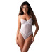 Боді Obsessive Alissium Teddy White, XS/S, ліф з м’якою чашкою, високі вирізи для ніг - Фото №1
