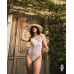 Боді Obsessive Alissium Teddy White, XS/S, ліф з м’якою чашкою, високі вирізи для ніг - Фото №3