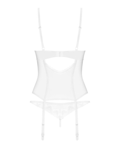 Корсет Obsessive Alissium corset & thong, XL/2XL, гнучкі кісточки, відкрита спина, стрінги в комплек - Фото №7