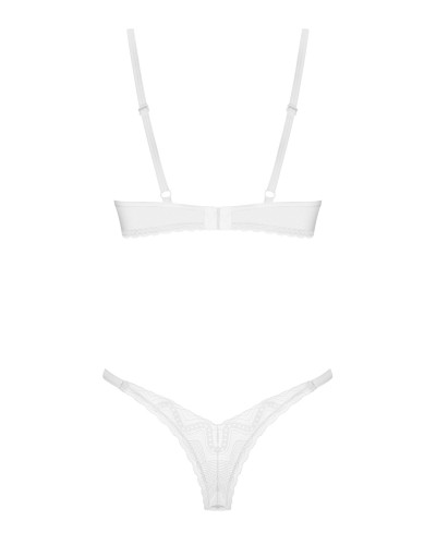 Комплект Obsessive Alissium 2-pcs set, M/L, кружево, лиф с мягкой чашкой, трусики танга - Фото №7