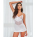 Пеньюар Obsessive Alissium chemise & thong, XL/2XL, кружевной лиф, стринги в комплекте - Фото №3