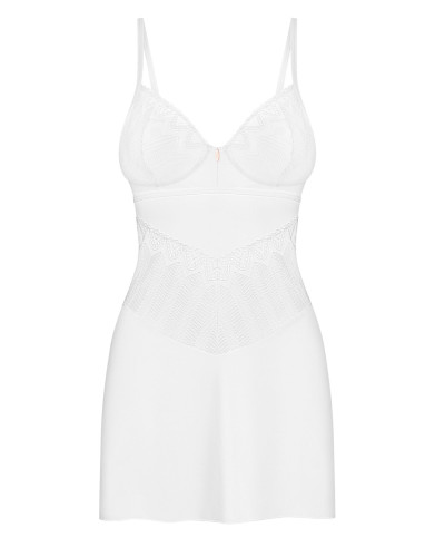 Пеньюар Obsessive Alissium chemise & thong, XL/2XL, кружевной лиф, стринги в комплекте - Фото №4
