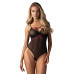 Боди Obsessive Novenes teddy, XS/S, прозрачное, чашки на косточках, декор в виде лент - Фото №1