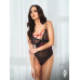 Боди Obsessive Novenes teddy, XS/S, прозрачное, чашки на косточках, декор в виде лент - Фото №3