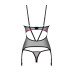 Корсет Obsessive Novenes corset & thong, M/L, прозорий, відкрита спина, стрінги в комплекті - Фото №5