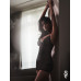 Пеньюар Obsessive Novenes chemise & thong, XS/S, облегающий, прозрачный, со стрепами, стринги в комп - Фото №3