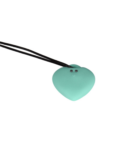 Мини-вибратор «Сердечко» FairyGasm PleasureStone green, 9 режимов, на шнурке - Фото №3