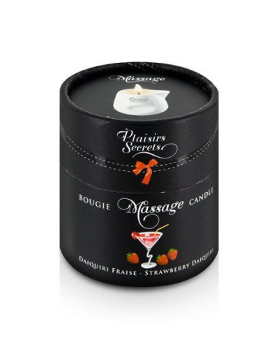 Масажна свічка Plaisirs Secrets Strawberry Daiquiri (80 мл) подарункове паковання, керамічний посуд - Фото №3