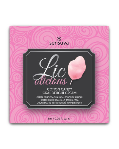Пробник геля для минета Sensuva Lic-o-licious Cotton Candy (6 мл), маслянистый, без сахара - Фото №1
