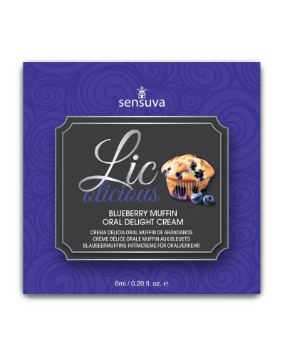 Пробник геля для минета Sensuva Lic-o-licious Blueberry Muffin (6 мл), маслянистый, без сахара - Фото №1