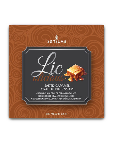 Пробник геля для минета Sensuva Lic-o-licious Salted Caramel (6 мл), маслянистый, без сахара - Фото №1