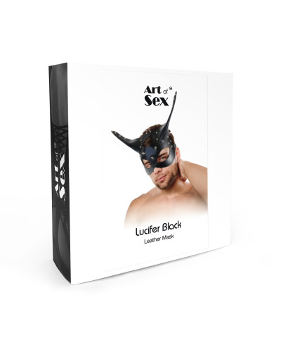 Шкіряна маска Art of Sex - Lucifer Black - Фото №4