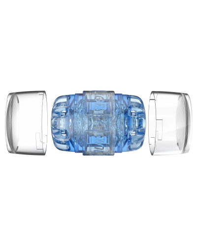 Мастурбатор Fleshlight Quickshot Turbo Blue Ice, компактний, чудово для пар і мінету - Фото №5