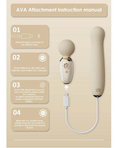 Аксесуар пульсатор Zalo – AVA Attachment Ivory White для смарт-вібромасажера Zalo – AVA - Фото №3