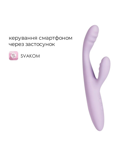 Тонкий кролик-вібратор Svakom Cici+ 2 Lilac, керування зі смартфона, підігрів до 38 °C - Фото №2