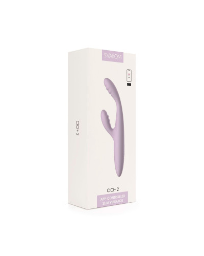 Тонкий кролик-вібратор Svakom Cici+ 2 Lilac, керування зі смартфона, підігрів до 38 °C - Фото №11