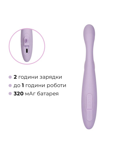 Тонкий кролик-вібратор Svakom Cici+ 2 Lilac, керування зі смартфона, підігрів до 38 °C - Фото №8