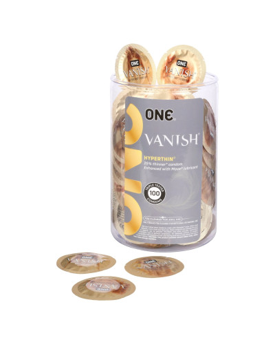 Набір презервативів ONE Vanish Hyperthin 100 шт, мегапак тюб - Фото №1