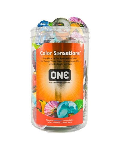 Набор презервативов ONE Color Sensations 100 шт, мегапак тюб - Фото №1