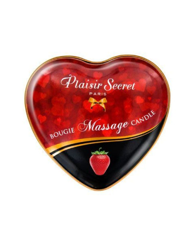 Масажна свічка-серце Plaisirs Secrets Strawberry (35 мл) - Фото №2