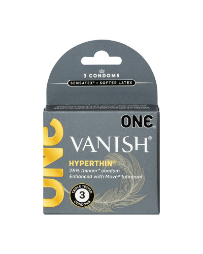 Презервативы ONE Vanish Hyperthin 3 шт, картонная коробка - Фото №1
