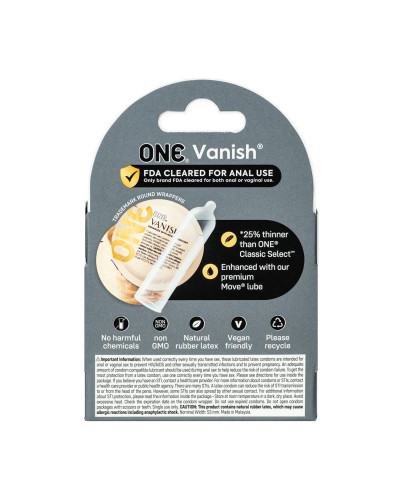 Презервативы ONE Vanish Hyperthin 3 шт, картонная коробка - Фото №2
