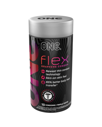Презервативи ONE Flex Graphene Condom 10 шт, подарункова упаковка тюб - Фото №1