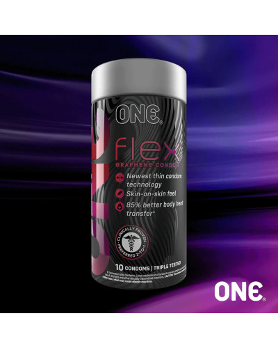 Презервативи ONE Flex Graphene Condom 10 шт, подарункова упаковка тюб - Фото №2