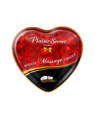 Массажная свеча сердечко Plaisirs Secrets Coconut (35 мл) - Фото №2
