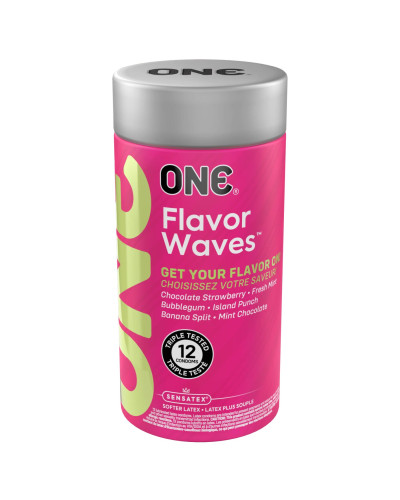 Презервативи ONE FlavorWaves 12 шт, подарункова упаковка тюб - Фото №1