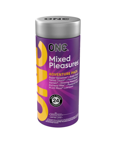Презервативи ONE Mixed Pleasures 24 шт, подарункова упаковка тюб - Фото №1