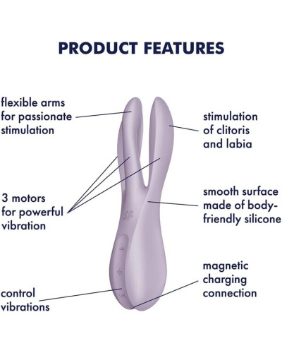 Клиторальный вибратор Satisfyer Threesome 2 Violet - Фото №6
