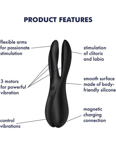 Кліторальний вібратор Satisfyer Threesome 2 Black - Фото №6