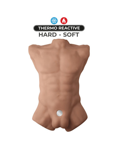 Торс с фаллоимитатором на присоске SilexD Apollo L Male Torso Caramel - Фото №2