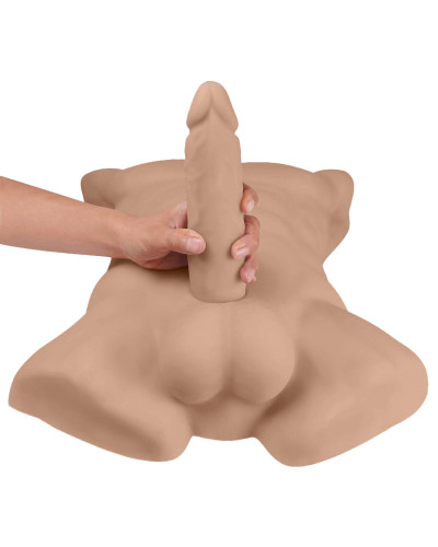 Торс с фаллоимитатором на присоске SilexD Apollo L Male Torso Caramel - Фото №5