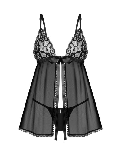 Пеньюар и трусики Obsessive Blomentis babydoll & thong XL/2XL - Фото №3
