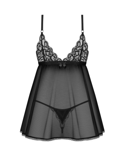 Пеньюар и трусики Obsessive Blomentis babydoll & thong XL/2XL - Фото №4